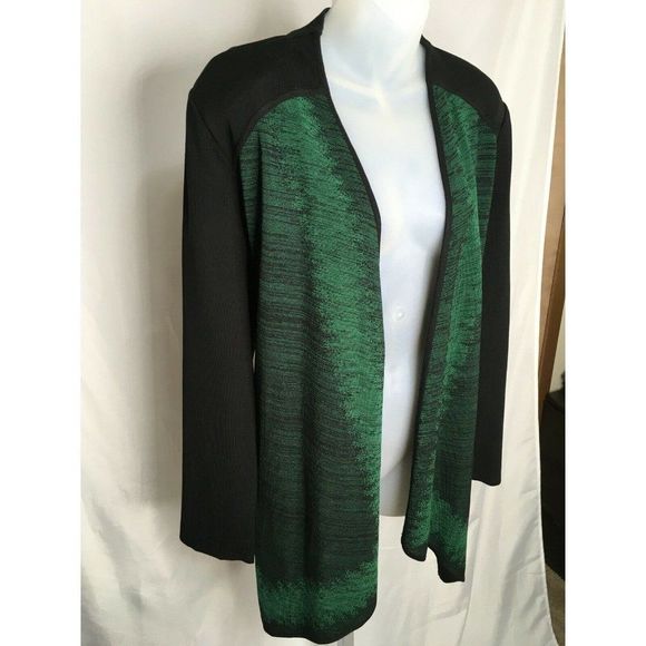 Ming Wang Elegant Green and Black Women's Top - Picture 4 of 12